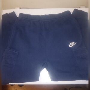 Nike Dark Blue Cargo Style Pocket With Fitted Ankle Jogging Pants Size Small P.